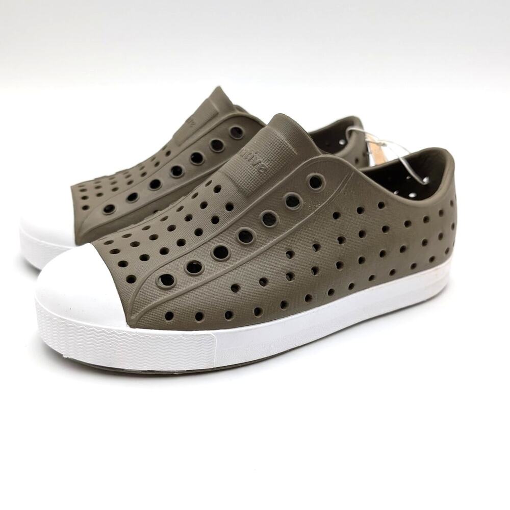 Native Jefferson Slip-On Sneakers Shoes Child Olive/Shell White Size US C12 EU30